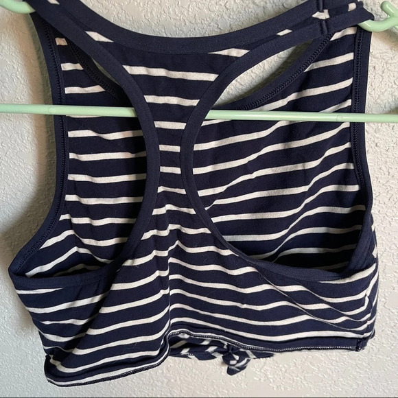Aerie Knot Front Striped Crop Top Sports Bra - Picture 3 of 4